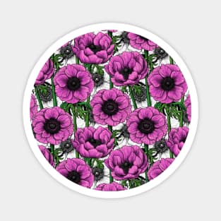 Pink anemone garden Magnet